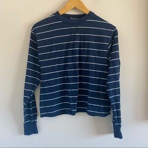 Brandy Melville Navy White Striped Long Sleeve Tee